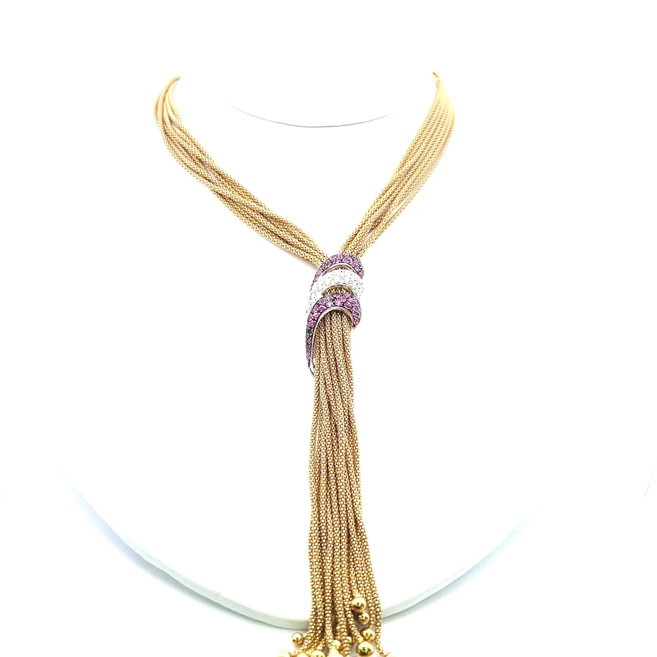 0.90 Carat Sapphire 0.40 Carat Round Brilliant Diamond 18K Gold Drop Necklace Bon état - En vente à New York, NY