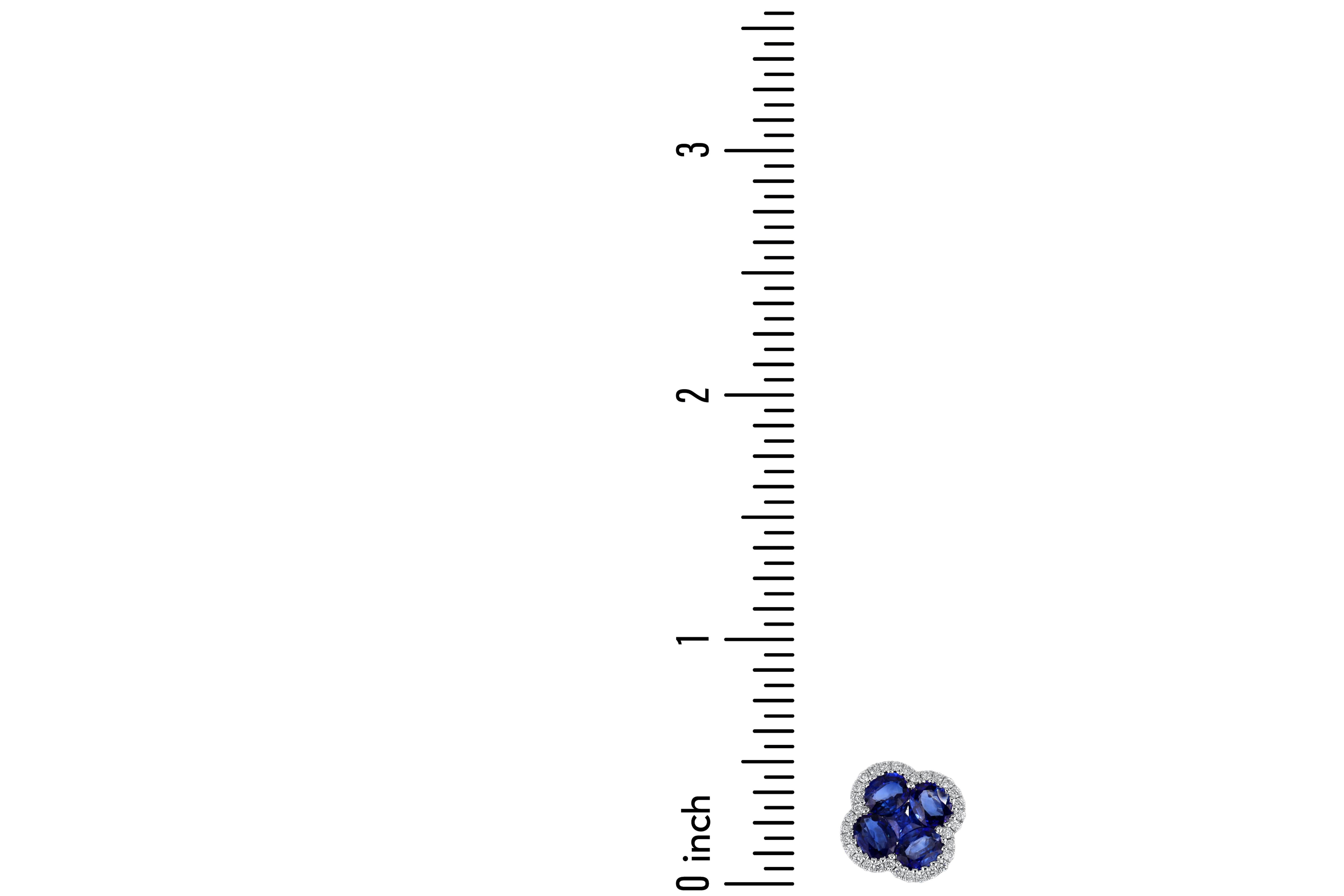 0.90 Carat Sapphire Stud Earring With 0.20 Carat Diamond Halo in 18K Gold ref163 in vendita 4