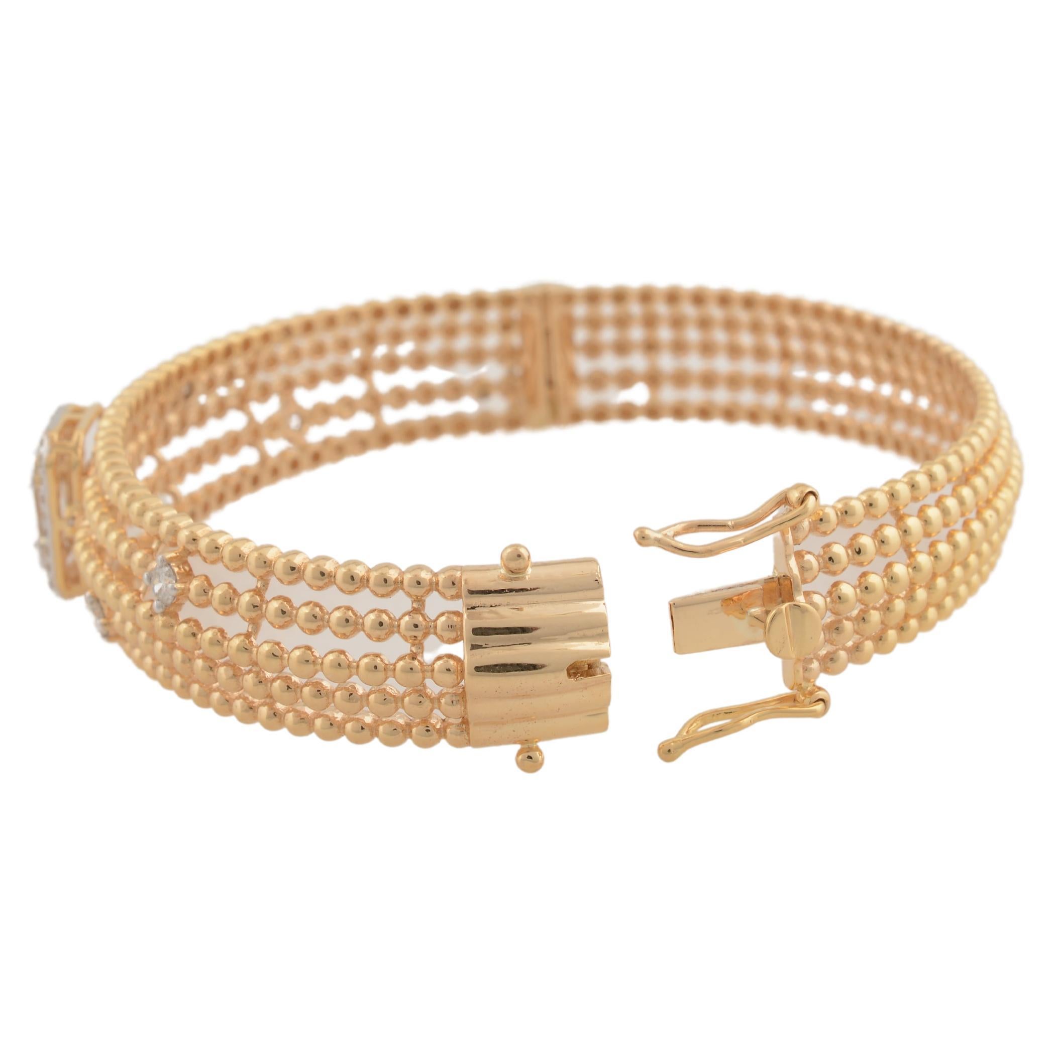 0,90 Carati SI Chiarezza HI Colore Baguette Bracciale di diamanti in oro giallo 18 carati in vendita 1
