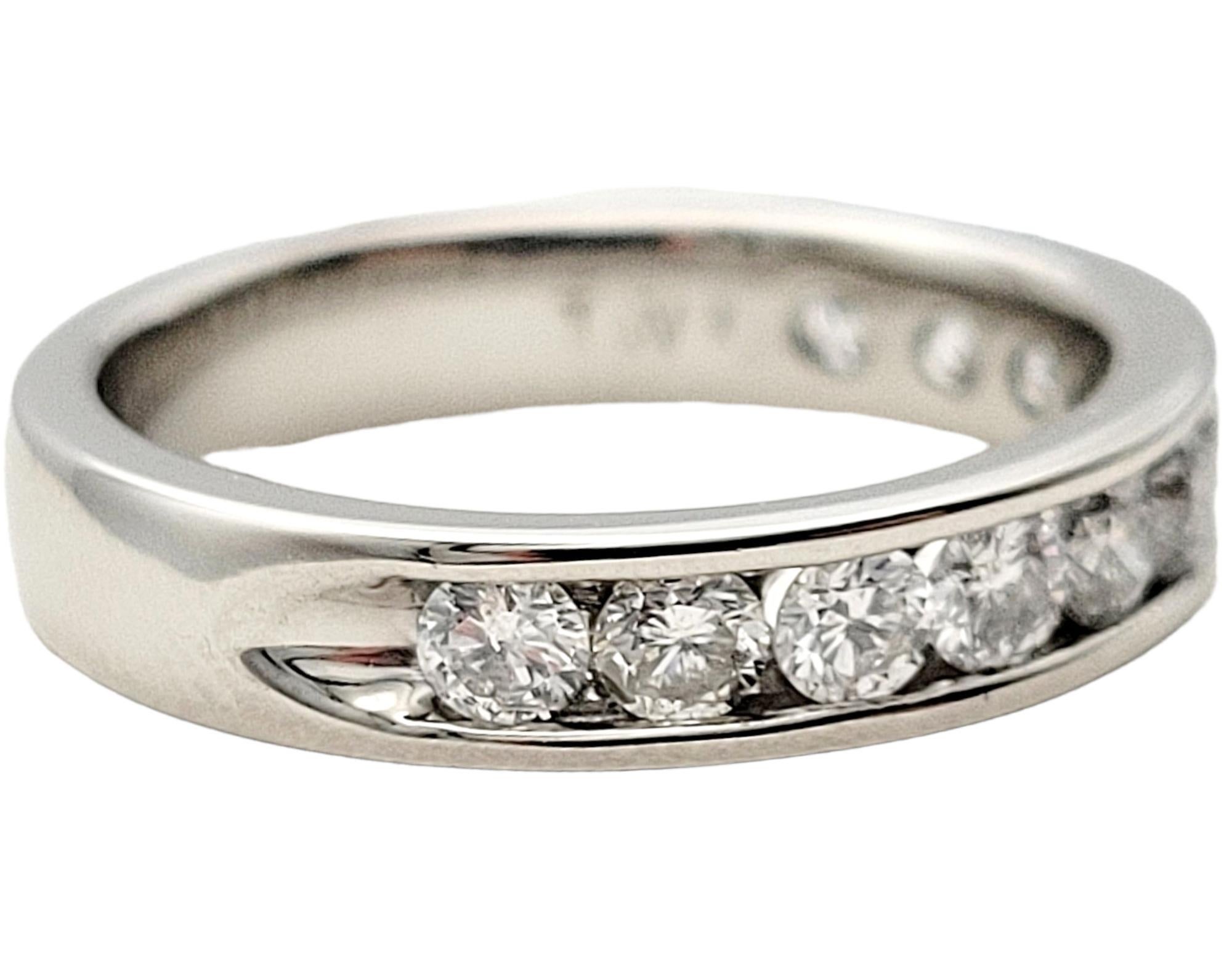 Ring Size: 6.75

Introducing an exquisite channel set round diamond semi-eternity band ring – a timeless symbol of everlasting love and elegance. Crafted with the utmost precision, this stunning piece features a continuous row of brilliant round