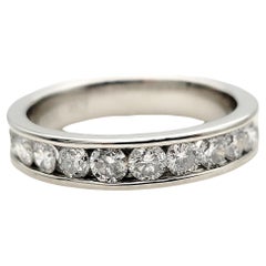 0.90 Carat Total Round Diamond Semi-Eternity Band Ring in Platinum
