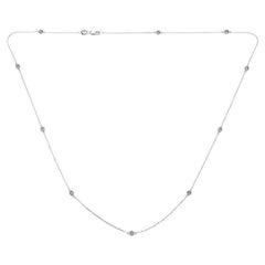 0.90 Carat Total Weight White Gold Diamonds-By-The-Yard Necklace