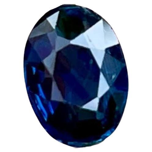 0.90 Carats Deep Blue Sapphire Stone Oval Cut Madagascar's Gemstone For Sale