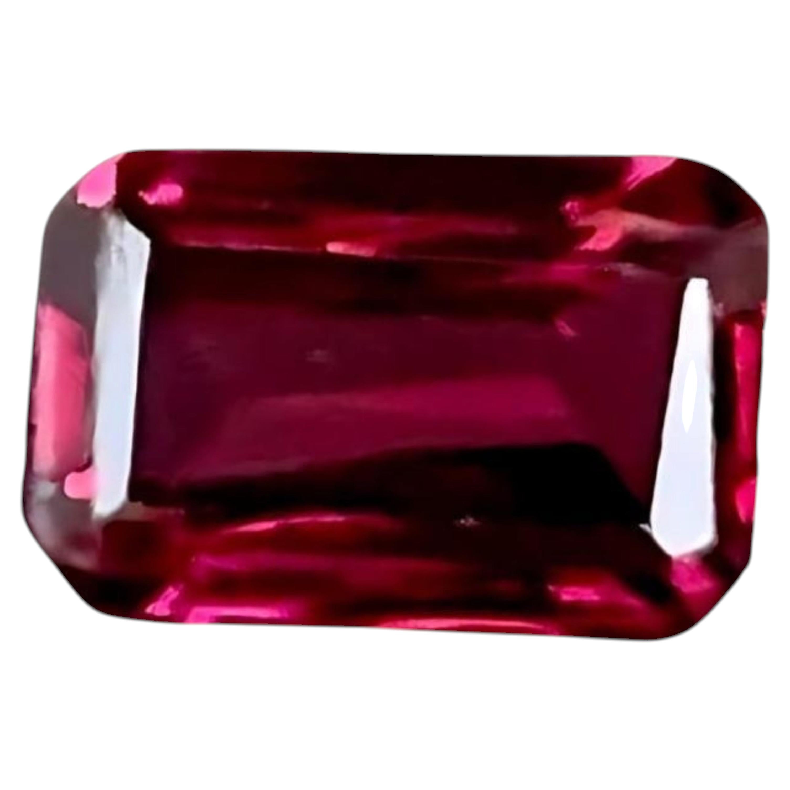 0.90 carats Pinkish Red Spinel Stone Emerald Cut Gemstone from Burma