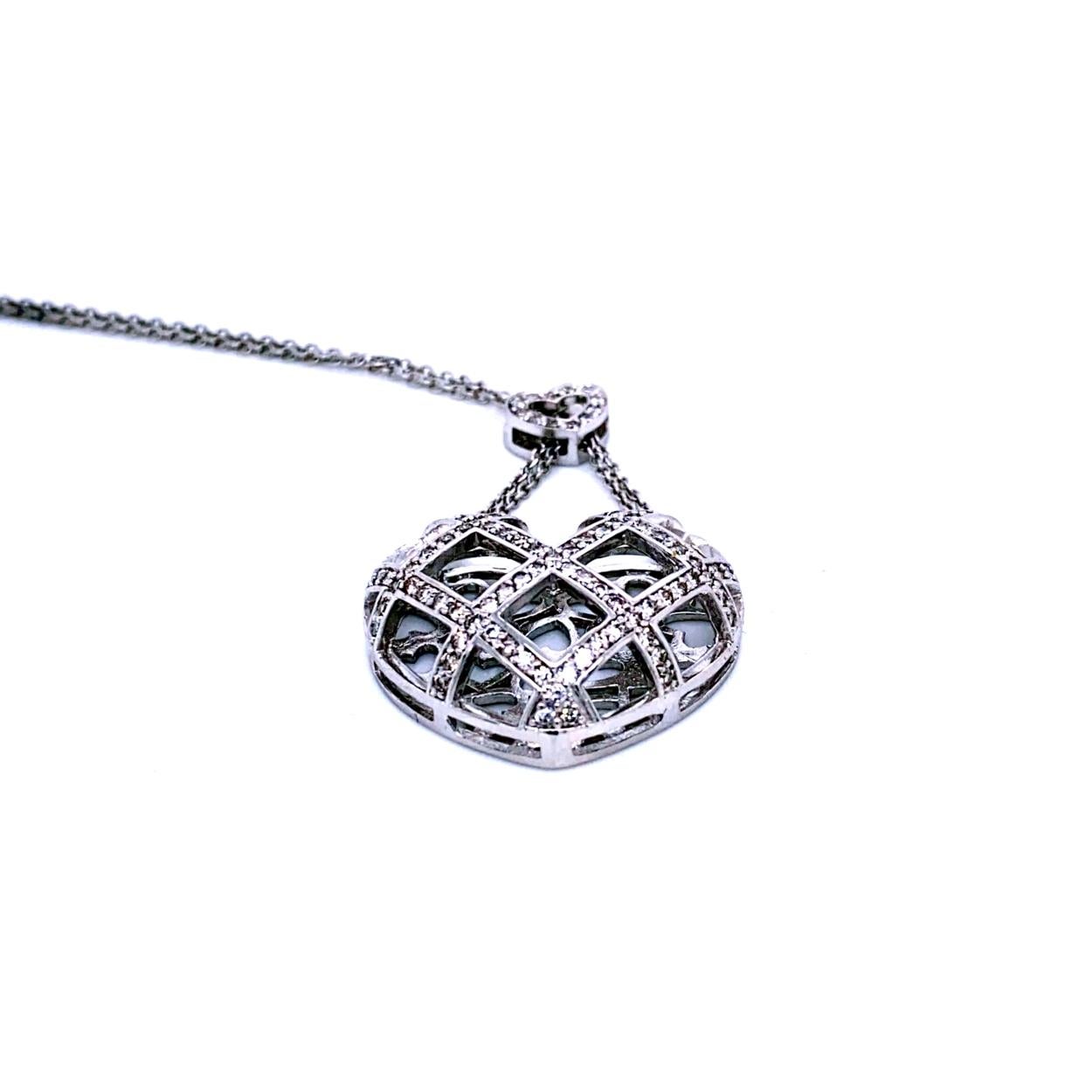 pave puffed heart pendant