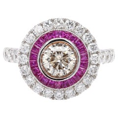 0.90 CT Champagne Diamond Art Deco Ring 18k
Natural Ruby