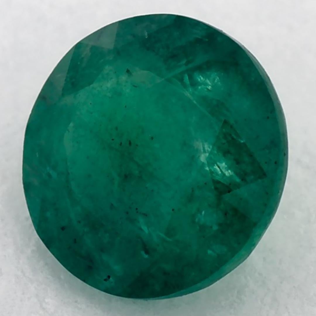Gema suelta redonda esmeralda de 0.90 ct Corte redondo en venta