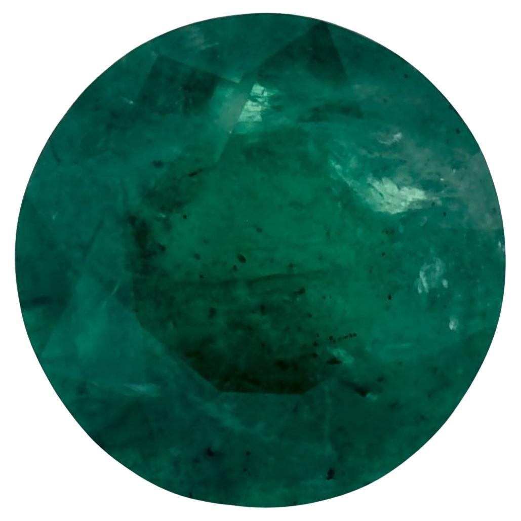 Gema suelta redonda esmeralda de 0.90 ct en venta