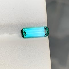 0,90 quilates, turmalina azul turquesa verdosa, gema tipo esmeralda para joyería, 10 mm