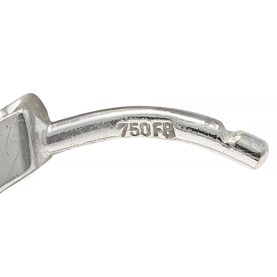 Orecchini a cerchio in oro bianco 18 carati con diamante 0,90 CTW, interno ed esterno 18 mm in vendita 2