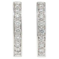 0.90 CTW Diamond 18 Karat White Gold Inside Outside 18 MM Hoop Earrings