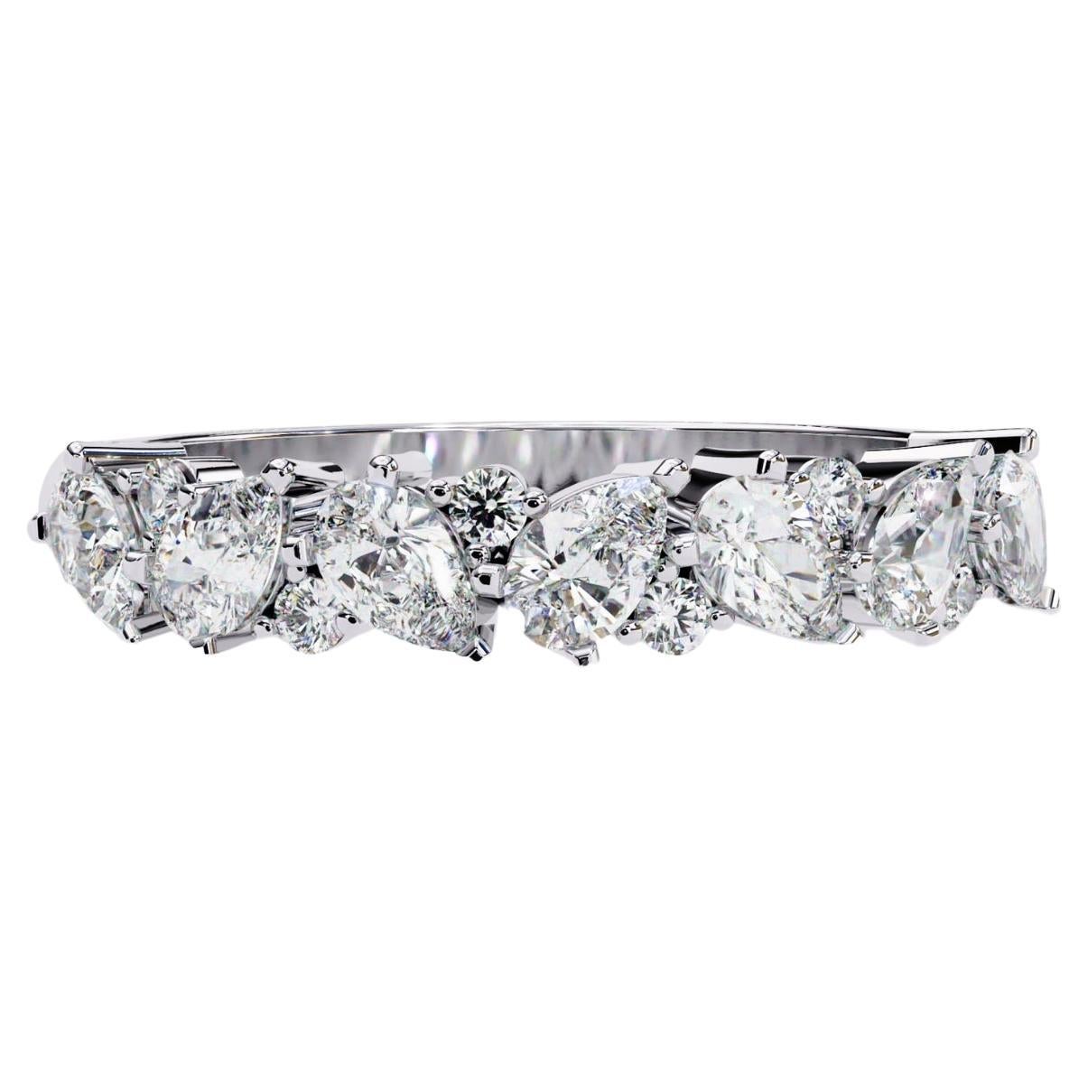 Bracelet diamant 0,90 ctw, or massif 14K, diamants poire et ronds, tous les jours, SI-GH