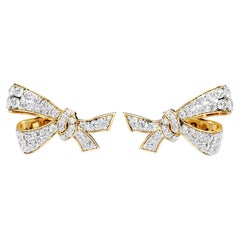 0,90 CTW Diamant-Bogen-Ohrstecker aus 14-karätigem Gold, SI+ „Coquette“-Ohrringe