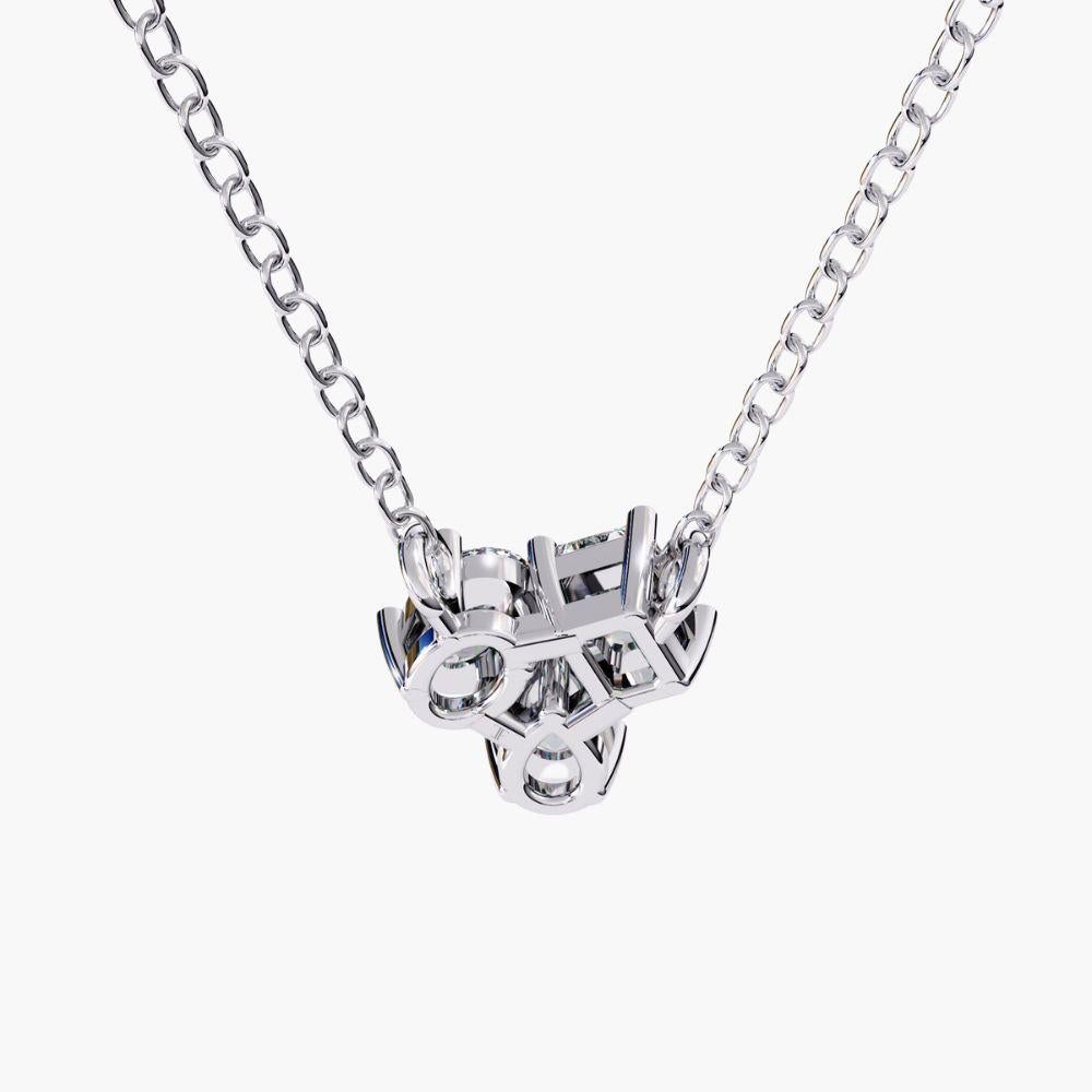 0.90 Ctw Multi-Cut Diamond Gemstone Cluster Pendentif 14k Gold Neuf - En vente à New York, NY