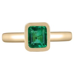 0,90 Karat 18K kolumbianischer Smaragd Solitär Ring - AAA Qualität