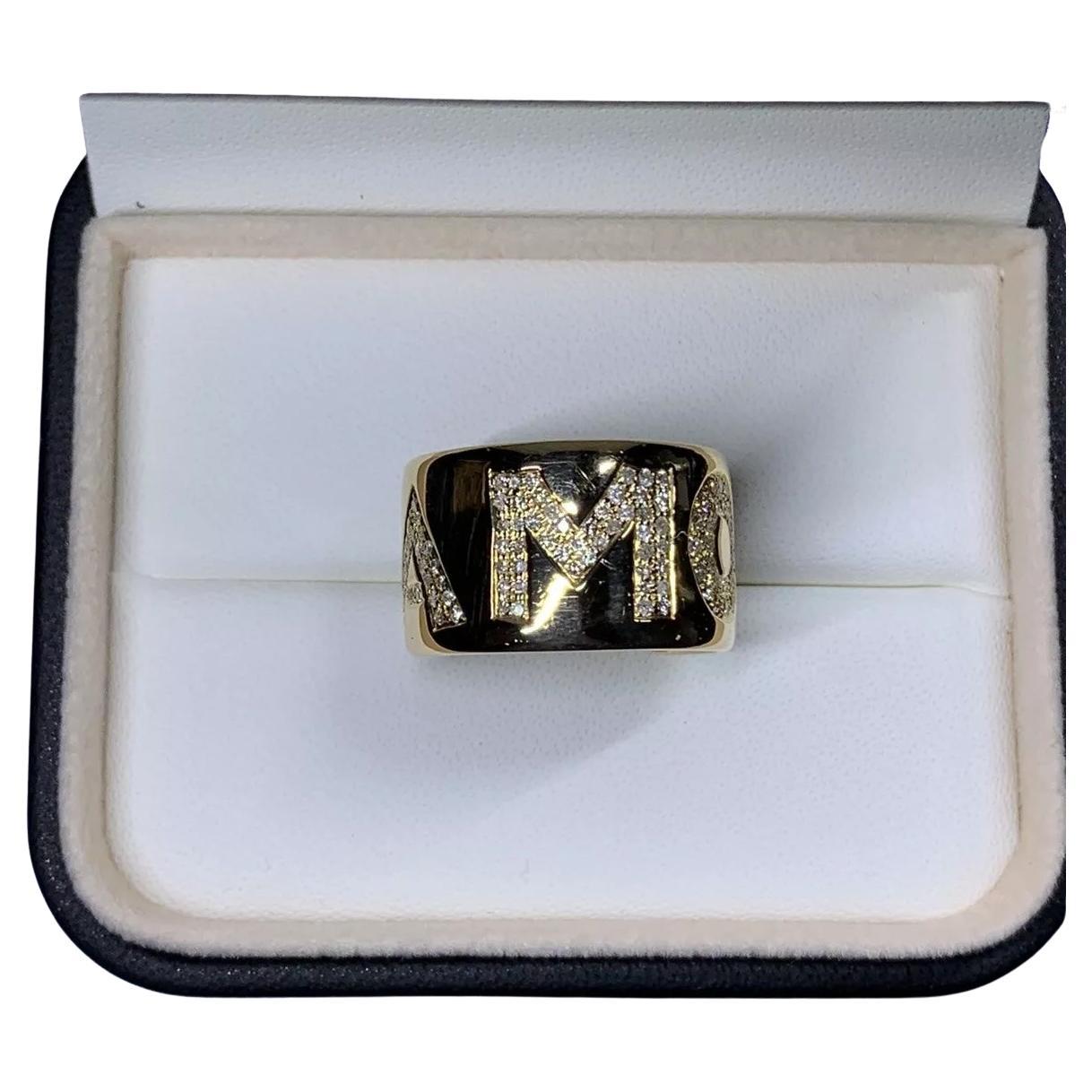 0.90ct AMORE Diamond Pasquale Bruni 18k yellow gold wide band ring.