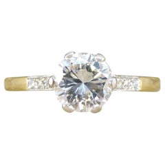 0.90ct Diamond Solitaire Engagement Ring in 18ct Yellow Gold and Platinum