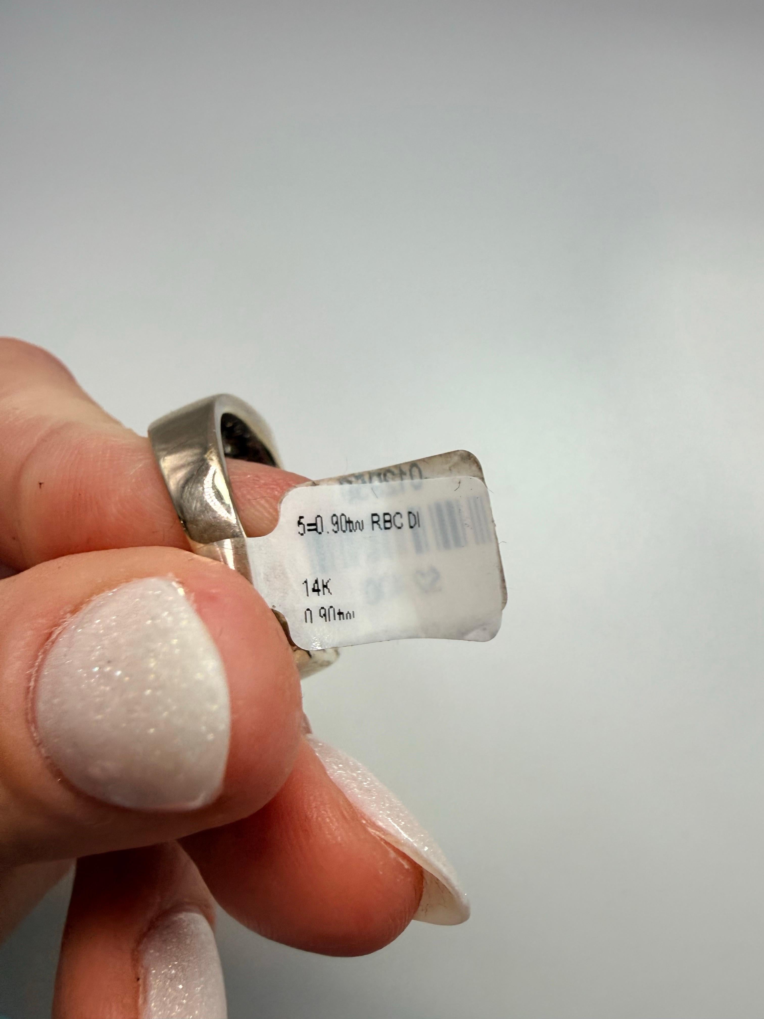 0,90ct Diamant Ehering 14kt Gold im Angebot 7