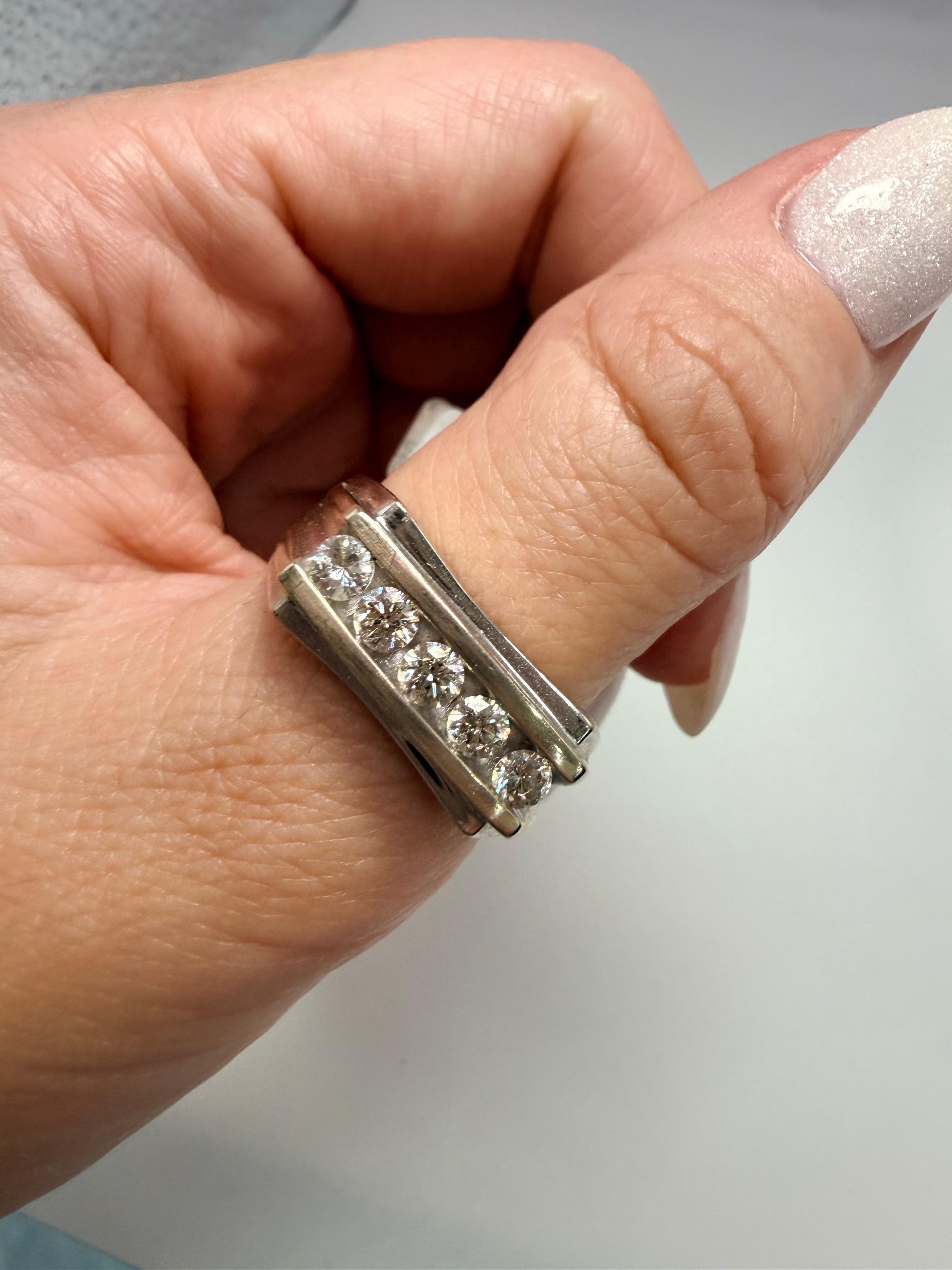 0,90ct Diamant Ehering 14kt Gold im Angebot 2