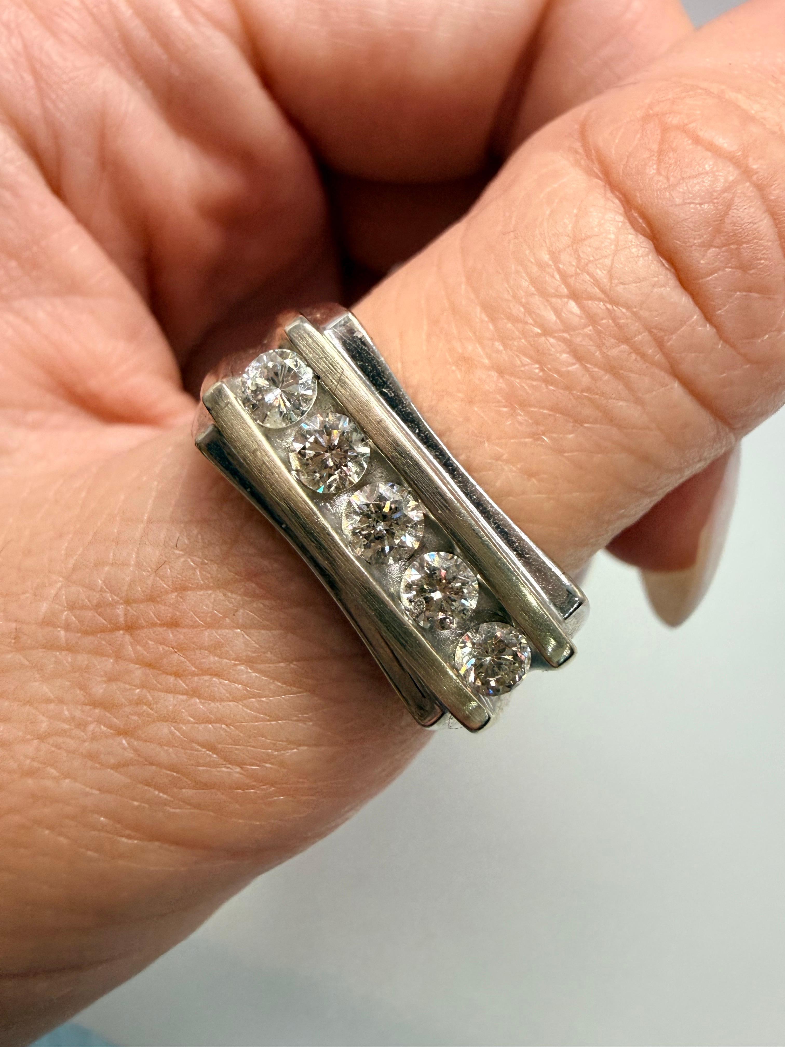 0,90ct Diamant Ehering 14kt Gold im Angebot 4