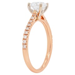 Anello di fidanzamento in oro bianco e rosa da 18 carati con diamante 0,90ct E VVS2