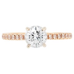 Used 0.90ct E VVS2 Diamond 18 Carat White and Rose Gold Engagement Ring