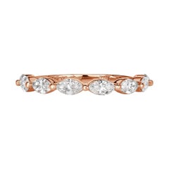 0.90ct Marquise Cut Diamond Wedding Band in 18k Rose Gold