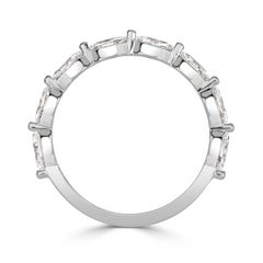 0.90ct Marquise Cut Diamond Wedding Band in 18k White Gold