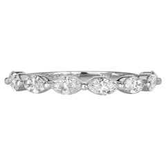 0.90ct Marquise Cut Diamond Wedding Band in 18k White Gold