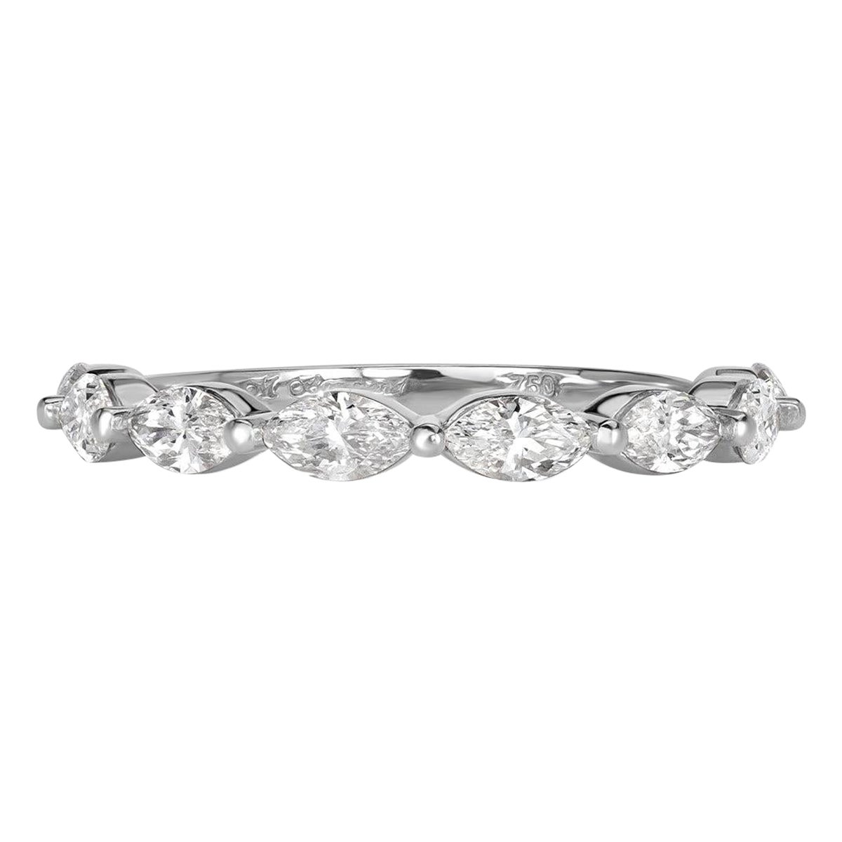 0.90ct Marquise Cut Diamond Wedding Band in Platinum