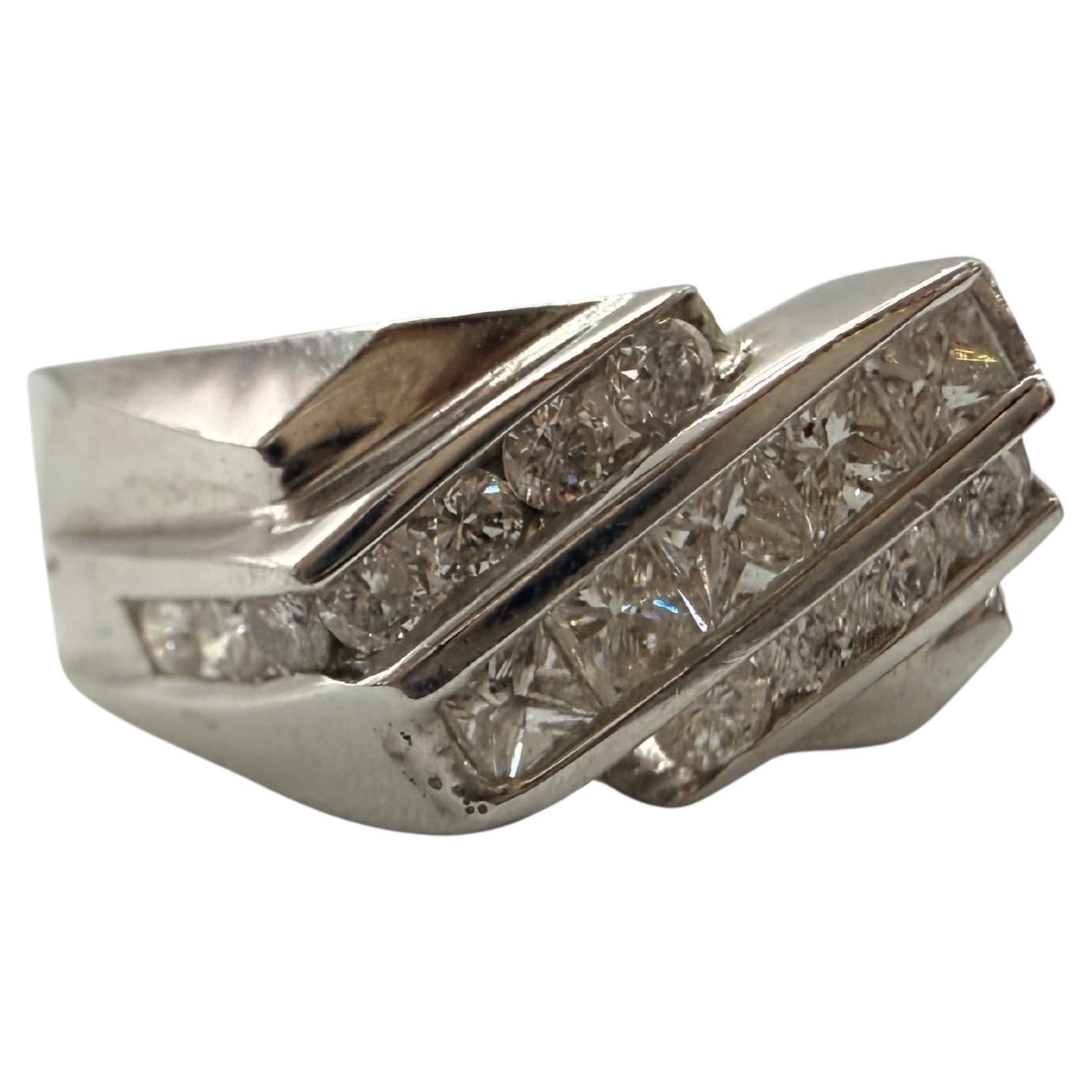 Anello con diamante da uomo da 0,90 carati in oro 14KT