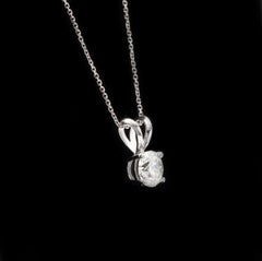 0.90ct Natural Diamond 14K Solid White Gold Necklace Pendant