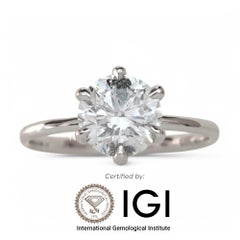 Bague de fiançailles en or blanc 18 carats avec diamant naturel de 0,90 ct IGI certifié cadeau pour elle