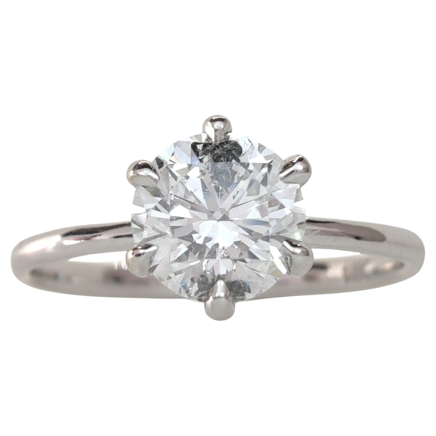 0.90ct Natural Diamond Engagement Ring 18K White Gold IGI Certified gift for her For Sale