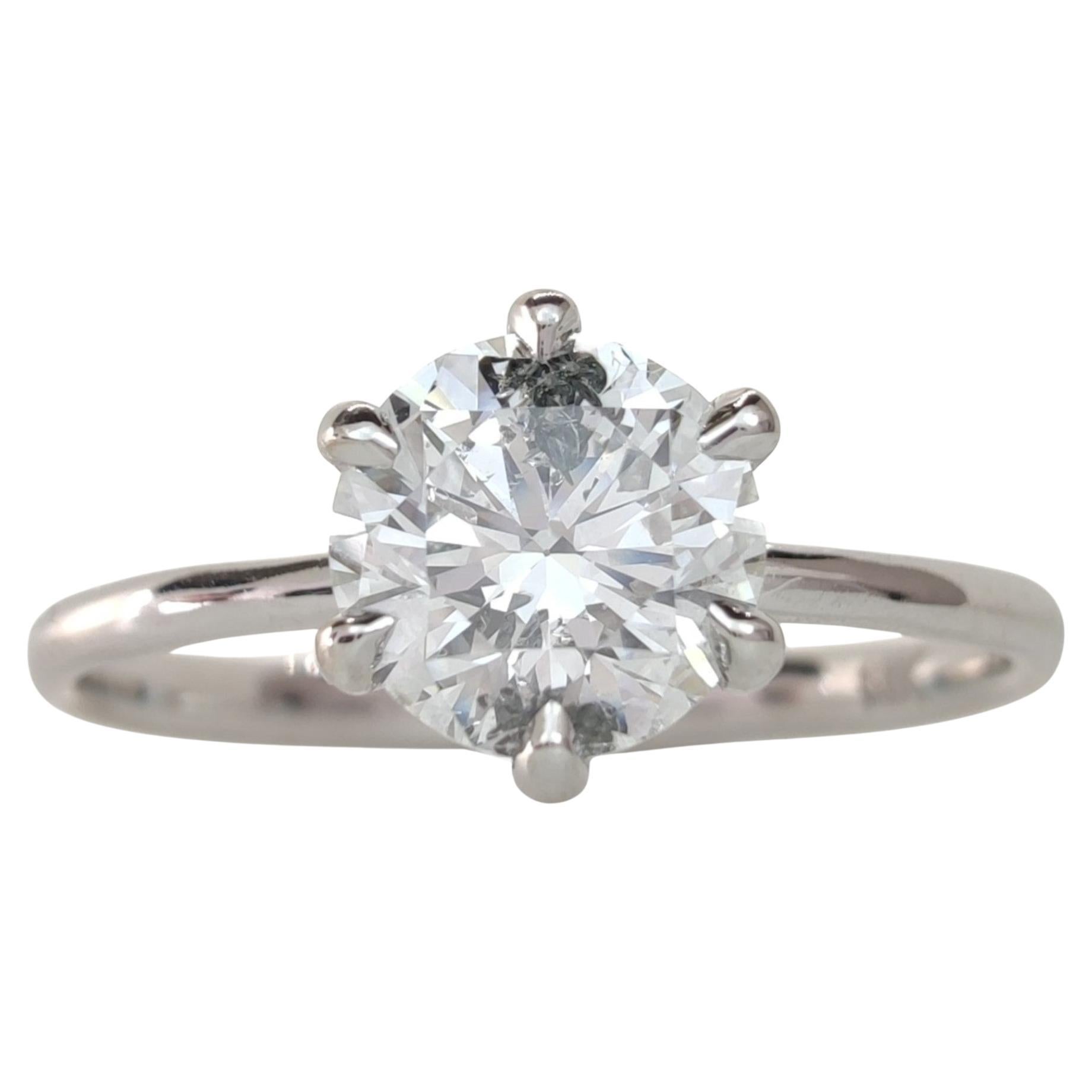 Bague de fiançailles en or blanc 18 carats avec diamant naturel de 0,90 ct IGI certifié cadeau pour elle
