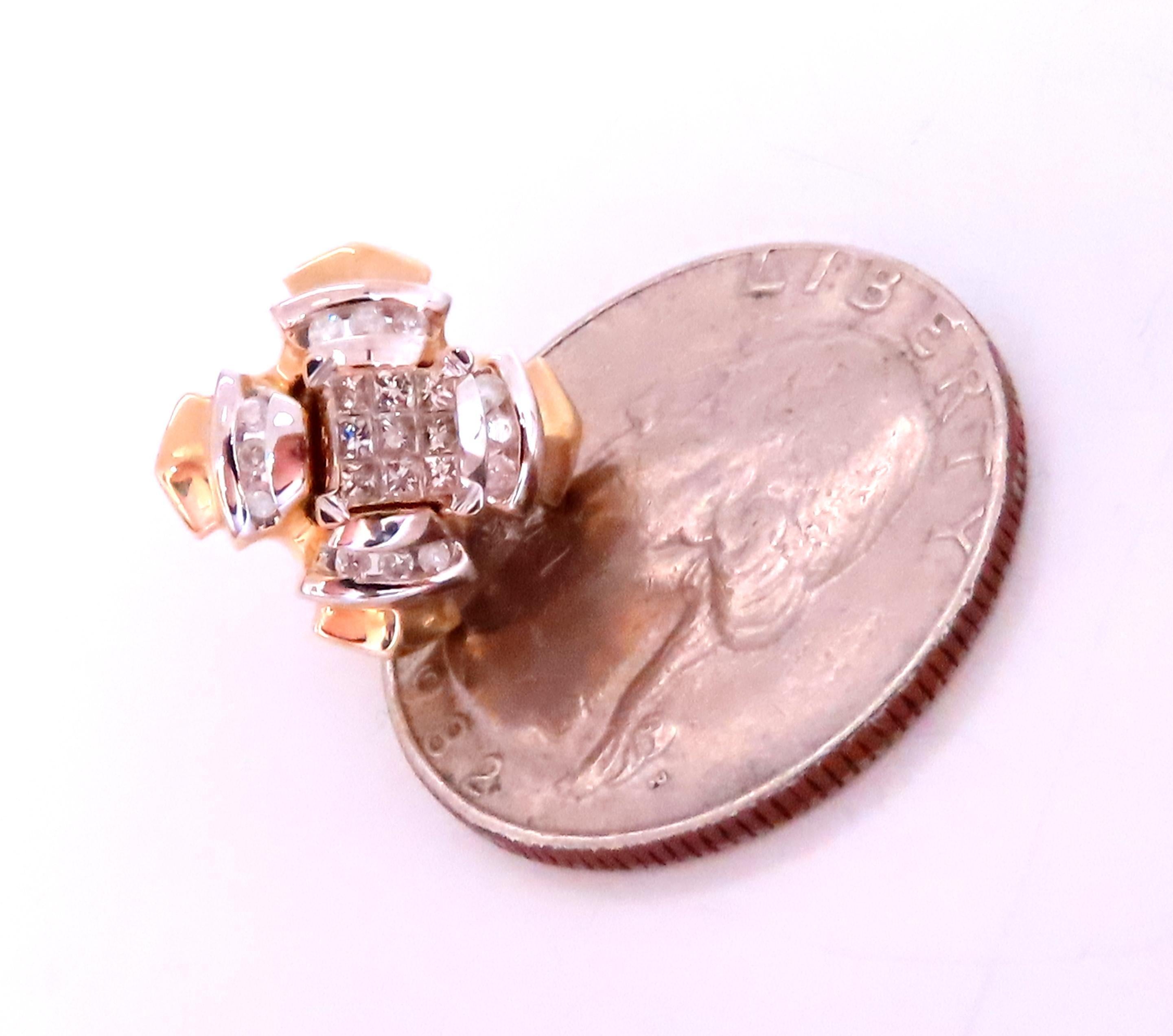 0.90ct Diamantes Naturales Chaqueta Y Pendientes Oro 14kt 12618 en Nuevo estado para la venta en New York, NY