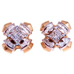 0,90 Karat natürliche Diamanten Jacke und Ohrstecker 14kt Gold 12618