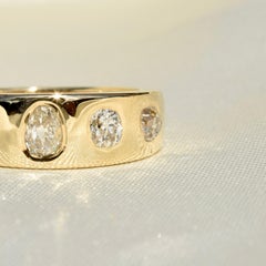 0.90ct old mine cut diamond five stone ring