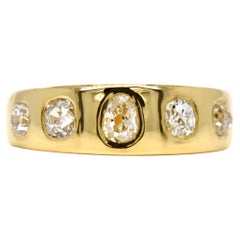 0.90ct old mine cut diamond five stone ring