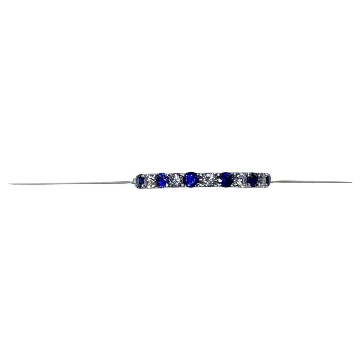 0.90ct Sapphire Diamond Eternity Solitaire Engagement Ring In Platinum