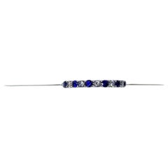 0.90ct Sapphire Diamond Eternity Solitaire Engagement Ring In Platinum