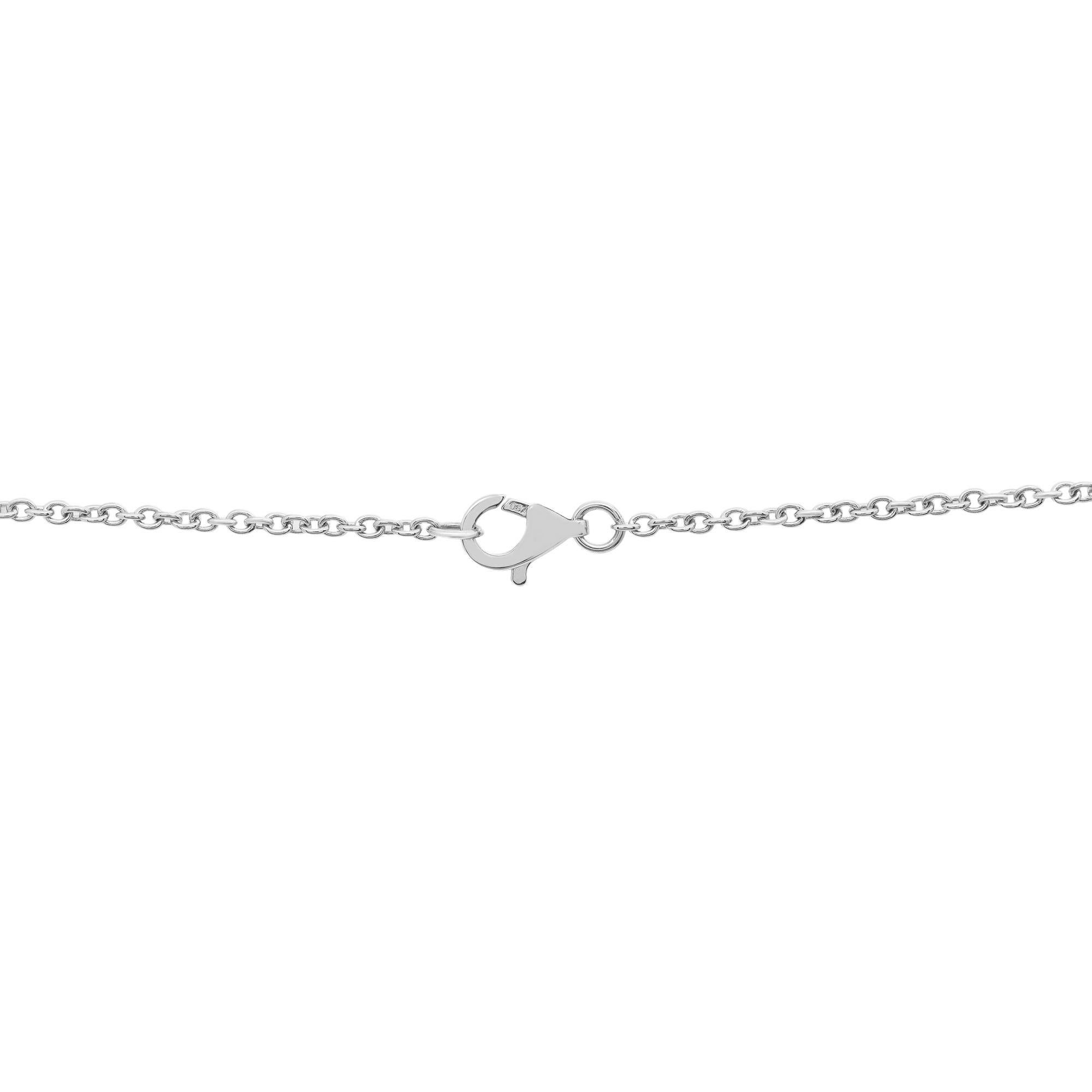 Women's 0.90Cttw Round Cut Diamond Floral Bar Necklace 18K White Gold 18 Inches For Sale