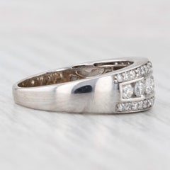 0.90ctw Diamond Anniversary Wedding Band 14k White Gold Size 8.5