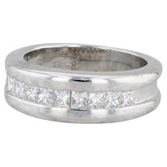 0.90ctw Diamond Channel Set Band 14K White Gold Ring Wedding Band Size 6.5