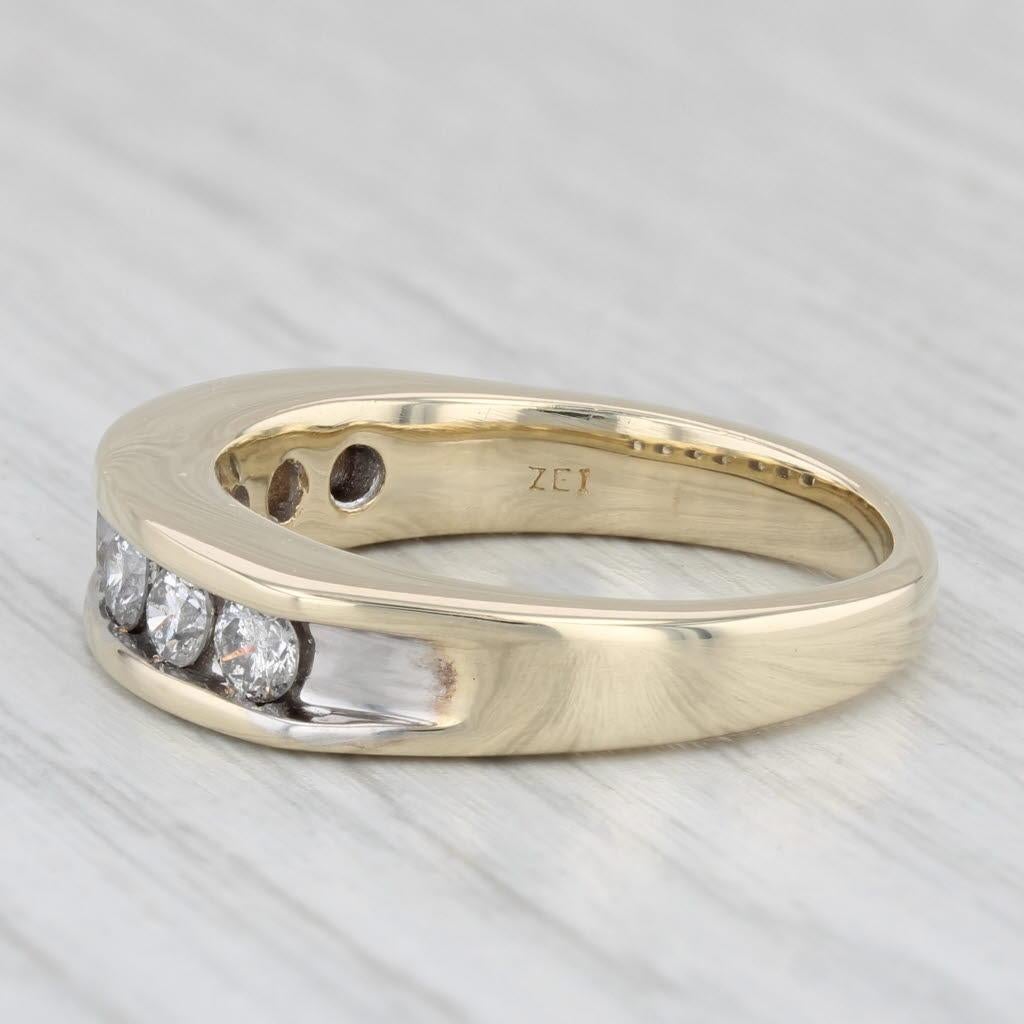 0.90ctw Diamante Canal Anillo Aniversario Boda Oro Amarillo 10k Talla 9.5 en venta 1