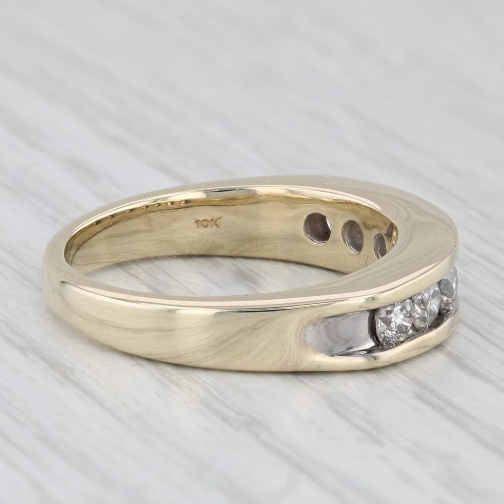 0.90ctw Diamante Canal Anillo Aniversario Boda Oro Amarillo 10k Talla 9.5 en venta 3