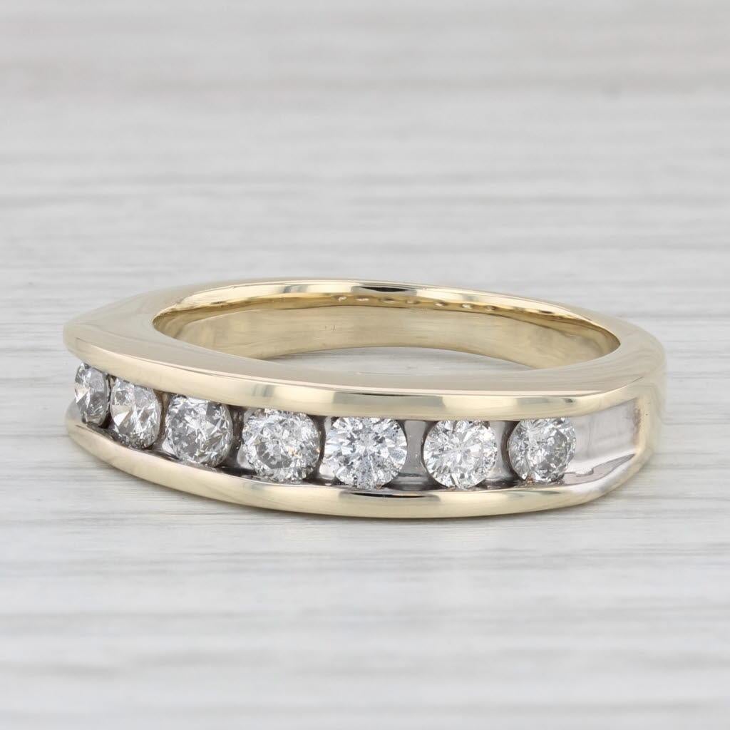 0.90ctw Diamante Canal Anillo Aniversario Boda Oro Amarillo 10k Talla 9.5 en venta 4
