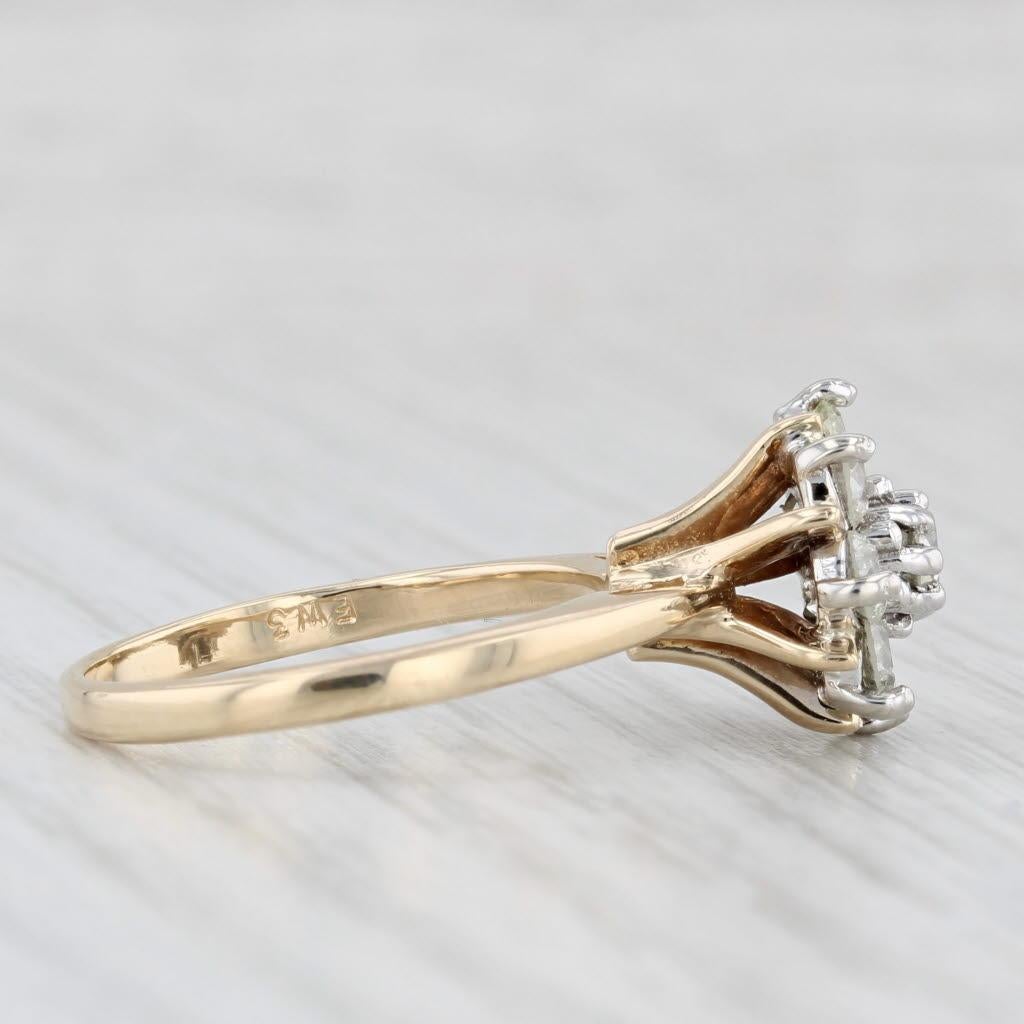 Gemstone Information:
- Natural Diamonds -
Total Carats - 0.90ctw
Cut - Round Brilliant
Color - J - K
Clarity - SI1 - I1

Metal: 14k Yellow Gold
Weight: 4.4 Grams 
Stamps: 14k
Face Height: 11.7 mm 
Rise Above Finger: 10.9 mm
Band / Shank Width: 2