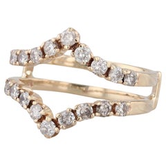 0.90ctw Diamond Ring Jacket Guard 14k Yellow Gold Size 8 Wedding Bridal