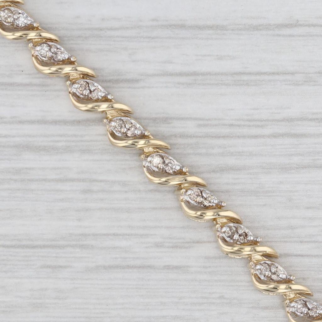 0,90ctw Diamant-Tennis-Armband 14k Gelbgold 7
